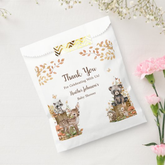 Rustic Woodland Forest Neutral Baby shower Bedankzakje (Gezegeld)