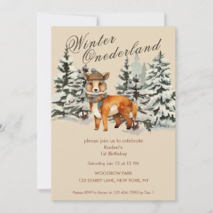 Rustic Woodland Fox Winter Nederland Kaart