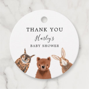 Rustic Woodland Genderneutraal Baby shower Bedankjes Labels