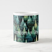 Rustic Woodland Green Christmas Extra Grote Beker (Voorkant)