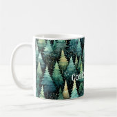 Rustic Woodland Green Christmas Koffiemok (Links)