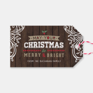 Rustic Woodland Holiday Gift Label Cadeaulabel