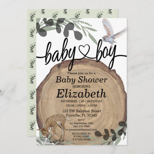 Rustic Woodland Kaart (Voorkant / Achterkant)