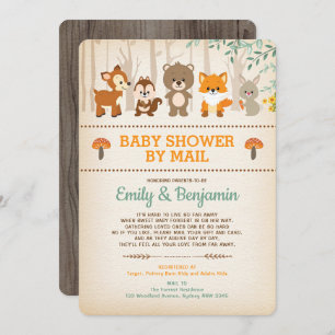 Rustic Woodland Long Distance Baby shower by Mail Kaart
