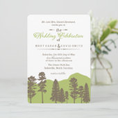 Rustic Woodland Mountain et Trees Wedes Invitation (Debout devant)