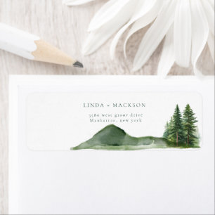 Rustic Woodland Mountain Forest bruiloft Etiket