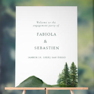 Rustic Woodland Mountain Forest Engagement Welkom Acryl Bord