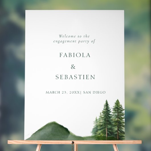 Rustic Woodland Mountain Forest Engaging Bienvenue (Neutre)