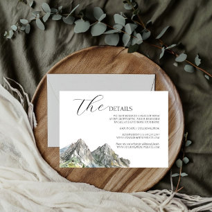 Rustic Woodland Mountain Forest Wedding details RSVP Kaartje