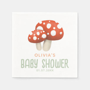 Rustic Woodland Mushroom Baby shower Servet