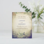 Rustic Woodland Navy Enregistrer la date Cartes po (Debout devant)