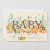 Rustic Woodland Neutral Baby shower Invitation Kaart (Voorkant)