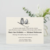 Rustic Woodland Owls Wedding Invitation Kaart (Staand voorkant)
