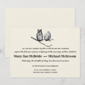 Rustic Woodland Owls Wedding Invitation Kaart (Voorkant / Achterkant)