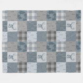 Rustic Woodland Patchwork Fleece Blanket - Blue Deken (Voorkant (Horizontaal))