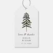 Rustic Woodland Pine Tree Wedding Gift Labels Cadeaulabel (Voorkant)