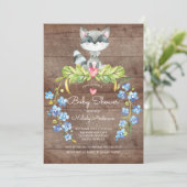 Rustic Woodland Raccoon Baby shower Invitation (Debout devant)