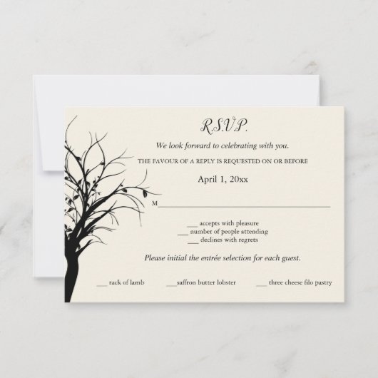 Rustic Woodland RSVP Kaartje (Voorkant)