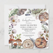 Rustic Woodland Schattige Forest Animals Baby show Kaart (Voorkant)