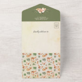 Rustic Woodland Slaapend Fox Baby shower All In One Uitnodiging (Buitenkant)