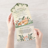 Rustic Woodland Slaapend Fox Baby shower All In One Uitnodiging (Afscheurbaar)