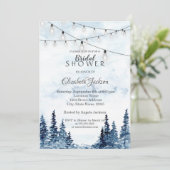 Rustic Woodland, String Lights, Waterverf Kaart (Staand voorkant)