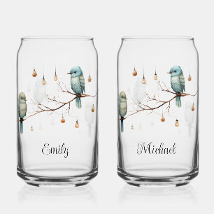 Rustic Woodland Tortelduifjes Celebration Blikvorm Glas