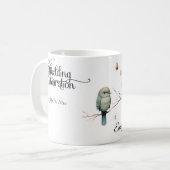 Rustic Woodland Tortelduifjes Celebration Koffiemok (Voorkant links)