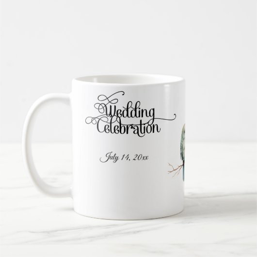 Rustic Woodland Tortelduifjes Celebration Koffiemok (Links)