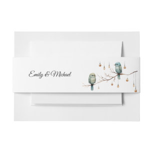 Rustic Woodland Tortelduifjes Celebration Uitnodigingen Wikkel