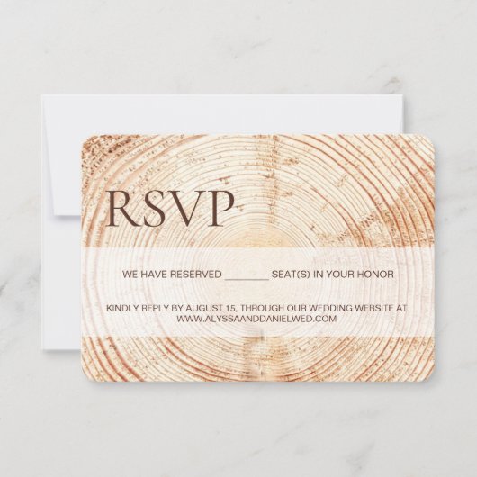 Rustic Woodland tree bark RSVP reserved Seating (Devant)