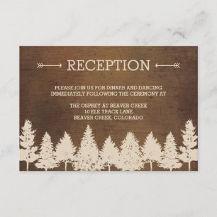 Rustic Woodland Wedding Reception Cards Informatiekaartje