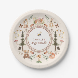 Rustic Woodland Winter Boy Baby shower Papieren Bordje