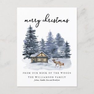 Rustic Woodlands Merry Kerstry Briefkaart