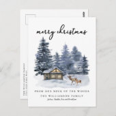 Rustic Woodlands vrolijk kerstfeest Briefkaart (Voorkant / Achterkant)