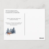 Rustic Woodlands Waterverf Foto Kerst Kaart (Achterkant)