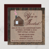 Rustic woods blog cabine anniversaire invitations  (Devant / Derrière)