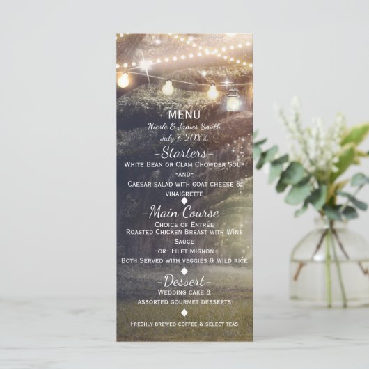 Rustic Woods Enchanted Forest & Lights Menu (Debout devant)