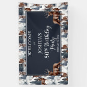 Rustic Woodsy Deer | Forest 50th Birthday Party Spandoek (Verticaal)