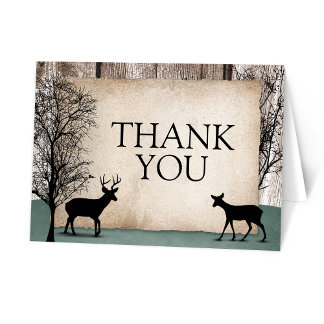 Rustic Woodsy Deer Merci Cartes