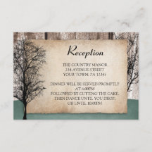 Rustic Woodsy Deer Wedding Reception Kaarten