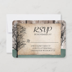 Rustic Woodsy Deer Wedding RSVP cartes de réponse