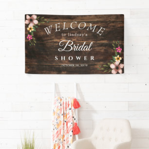 :Rustic Woodsy Elegant Country Vrijgezellenfeest S Spandoek