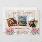 Rustic Woodsy Merry Kerstmis - New Home Photo Ann Aankondiging (Voorkant)