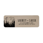 Rustic Woodsy Mountain Wedding Etiket (Voorkant)
