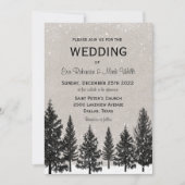Rustic Woodsy Mountain Wedding Kaart (Voorkant)