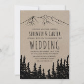 Rustic Woodsy Mountain Wedding Kaart (Voorkant)
