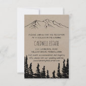 Rustic Woodsy Mountain Wedding Reception Kaart (Voorkant)