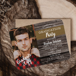 Rustic Woodsy Photo Graduation Party Magneet