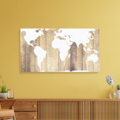 Rustic World Explorer White Wereldkaart Wood Plank Canvas Afdruk (Insitu (Woonkamer))